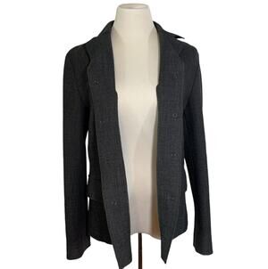 Seventy Virgin Wool Lightweight Heather Blazer Jacket in Charcoal Size Small